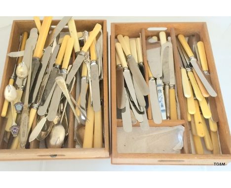 A Mixed collection Of Bone Handled Silver Plated Cutlery