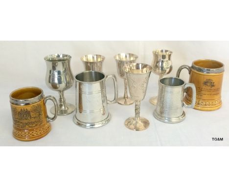 A Collection of Pewter and Silver Plate
