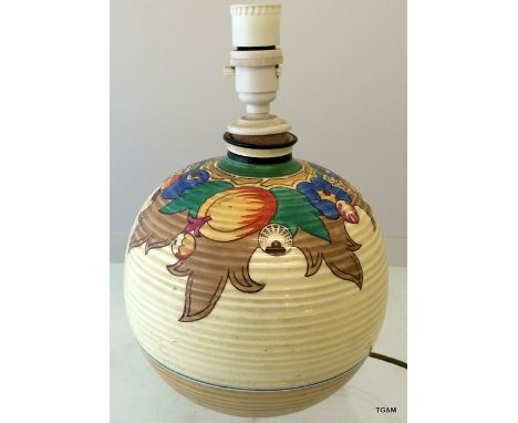 A Booths Damask Pattern Round Table Lamp 30cm High