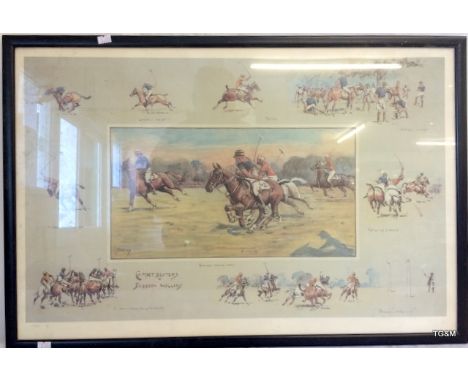 A Ltd Edn Print by Snaffles, Depicting a Polo game, "Carpet Beaters v Bobbery Wahls" No 54 of 850