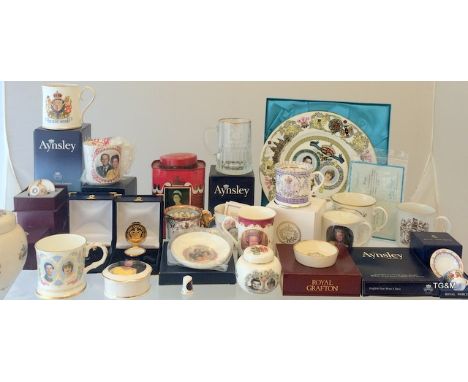 A Collection of Ansley, Royal Albert, Royal Worcester and other Royal Memorabilia Items 