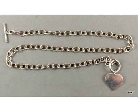 Silver heart necklace 46cm