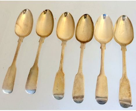 A Set of 6 Silver Spoons, Sheffield 1864, 222gr