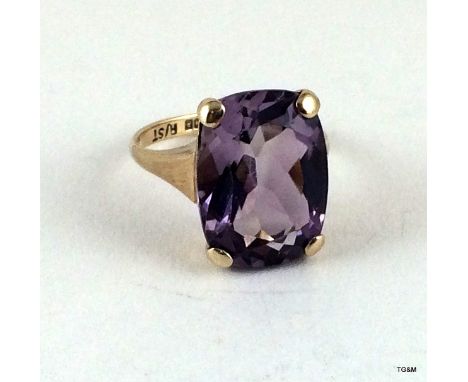 9ct gold ladies amethyst ring size n