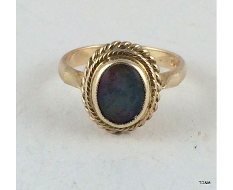 9ct gold ladies antique style opal ring size p