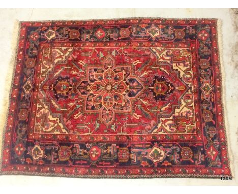 A Iranian Carpet Red/Blue/Cream 185 x 145 cm