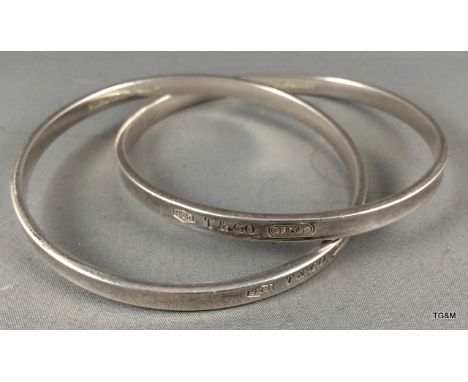 Genuine Tiffany double silver bangle
