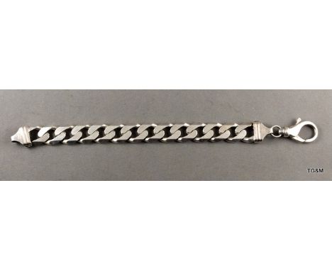 Silver flat link bracelet 56gm 