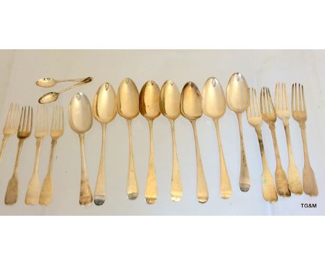 A Collection of Silver Cutlery, London 1823, 950gr