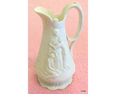 A Fine Ceramic Bisque Jug, with Markings to the Base 