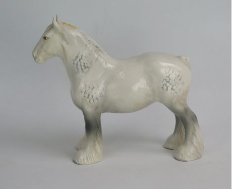 A Beswick Shire Horse Model 818 and a Cantering Shire (leg glued) 