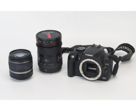 Canon EOS 350D camera body with Canon EFS 18-55mm and Vivitar Series 1 28-70mm lenses 