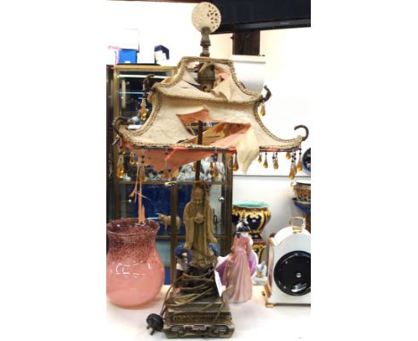 A soapstone sage table lamp (shade af) Condition Report: Available upon request