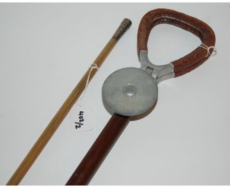 A Mills aluminium-mounted shooting stick and swagger stick (2) Condition Report: Available upon request