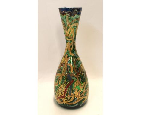 A Royo enamel painted glass vase, 23cm high Condition Report: Available upon request