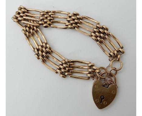 A 9ct gold gate bracelet, length 21cm, weight 16.2gms Condition Report: Available upon request