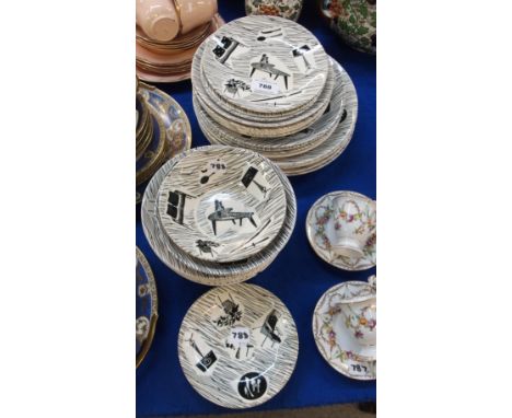 Assorted Ridgways Homemaker tablewares comprising three, 17cm plates, five, 20cm plates, four, 23cm plates, six, 26cm plates,