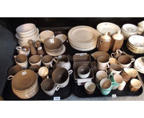 Assorted Poole pottery, tea and dinner wares in mushroom and beige Condition Report: Available upon request