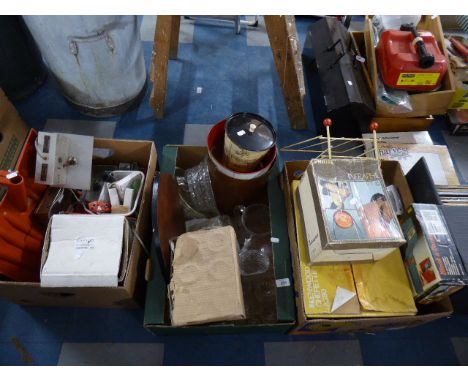 Three Boxes of Sundries to Include Glassware, Electric Tools, Radios etc
