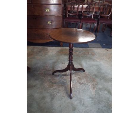 A 19th Century Mahogany Tripod Wine Table with Circular Top, 43cm Diameter