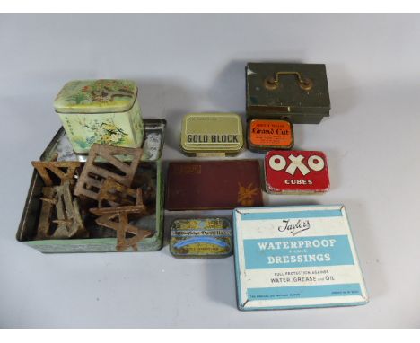A Collection of Vintage Tins and Part Clock Golf Set