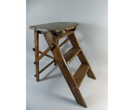 A Vintage Three Step Step Ladder, 53cm High 