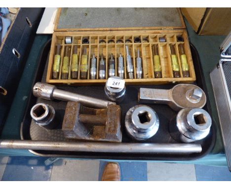A Tray Containing Heavy Duty Sockets and Tools