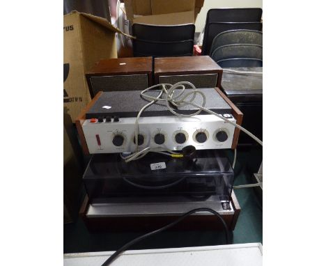 A Bush Record Player with Amplifier and Speakers