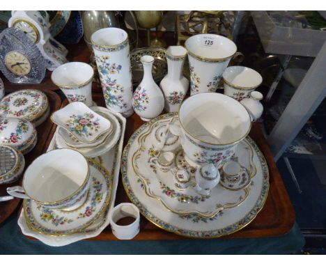 A Collection of Coalport Ming Rose China to Include Vases, Cake Plate, Tray, Cup and Saucer, Napkin Ring, Miniature Tea Servi