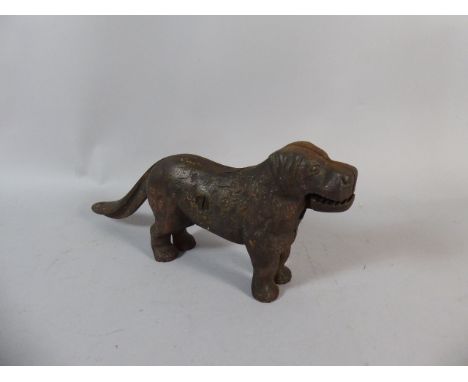 A Late 19th/ Early 20th Century Cast Metal Novelty Nut Cracker in the Form of a Standing Dog, 29cm Long