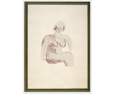David Hockney (Bradford/West Yorkshire 1937 – lebt in der Normandie)Picture of a Simple Framed Traditional Nude DrawingFarb. 