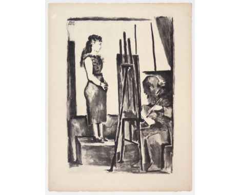 Pablo Picasso (Malaga 1881 – 1973 Mougins)La Pose habilléePinsel- und Federlithographie. 1954. 55 x 38 cm (65,7 x 49,8 cm). U