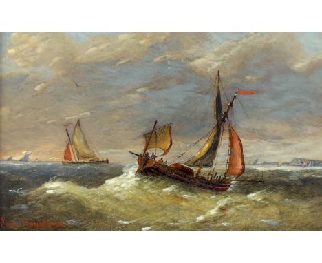 Charles-Louis Verboeckhoven (Dutch, 1802–1889) Shipping at seaoil on panelsigned14.5 x 23.5cm***CONDITION REPORT***Good clean