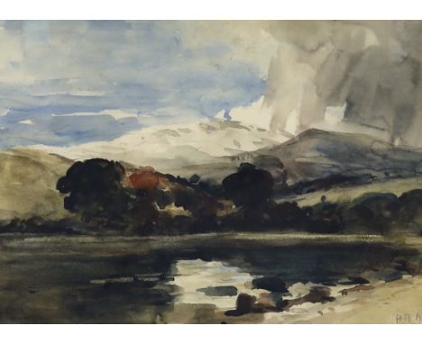 Hercules Brabazon Brabazon (British, 1821-1906) Mountainous lochwatercoloursigned with initials24 x 33cm***CONDITION REPORT**