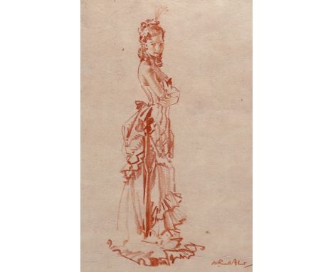 § § Sir William Russell Flint RA PRWS (British, 1880-1969) 'Heather'red chalk on pink papersigned21 x 14cm***CONDITION REPORT