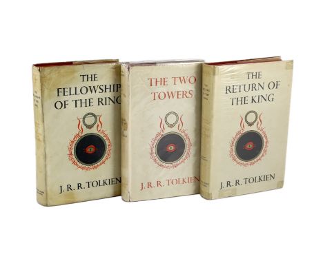 ° ° Tolkien, J.R.R - The Lord of the Rings, 3 vols, 1st editions, comprising The Fellowship of the Ring, fourth impression, 1