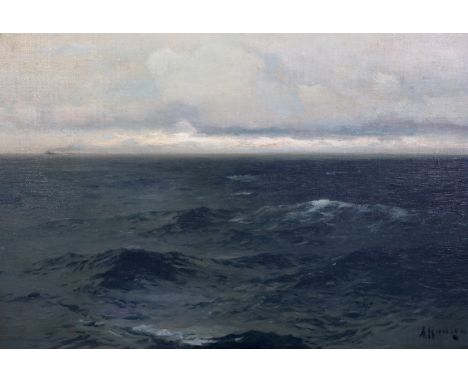 Aleksei Vasilievich Von Hanzen (Russian, 1876- 1937) Open seascapeoil on canvas boardsigned and dated 190032 x 47cm***CONDITI
