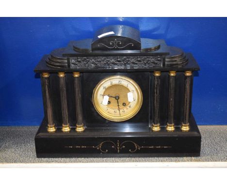 Black slate mantel clock