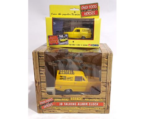 Corgi 05201 Only Fools and Horses Reliant Regal Supervan III &amp; 3D Talking Alarm Clock, a boxed pair. Although untested &a