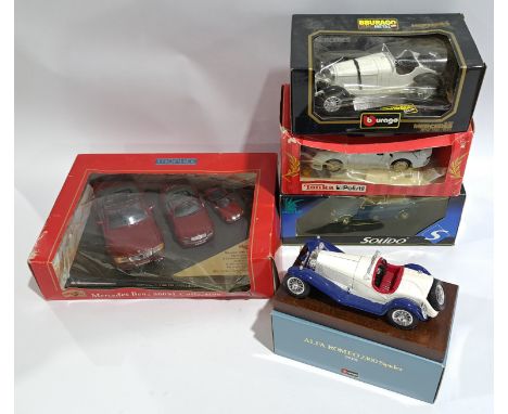 Maisto, Bburago, Solido, Tonka &amp; similar, a boxed car group.&nbsp; With Mercedes Benz 500SL Trophee Collection. Although 