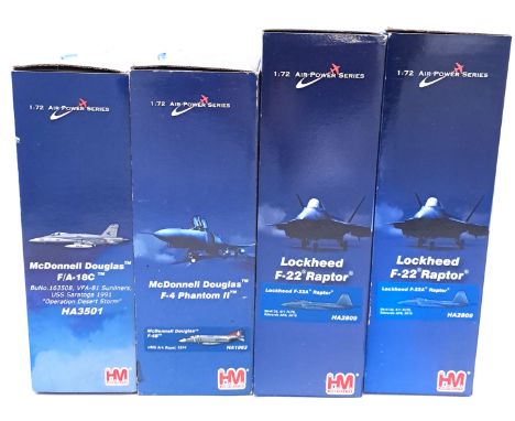 HM Hobby Master, a boxed 1/72 scale Military Aircraft group which includes 2x HA2809 Lockheed F-22 Raptor, HA1962 along with 