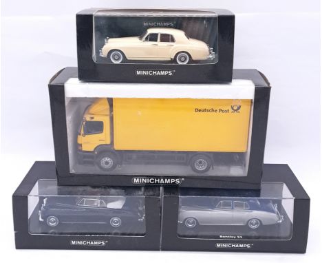 Minichamps, a boxed 1:43 scale group comprising of Cars &amp; Commercials to include 439380040 Atego SKN-R "Deutsche Post", 4