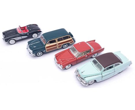 Franklin Mint, a partly boxed (Polystyrene only) group of 1:43 scale cars comprising of Mercury Monterey, 1953 Studebaker Sta