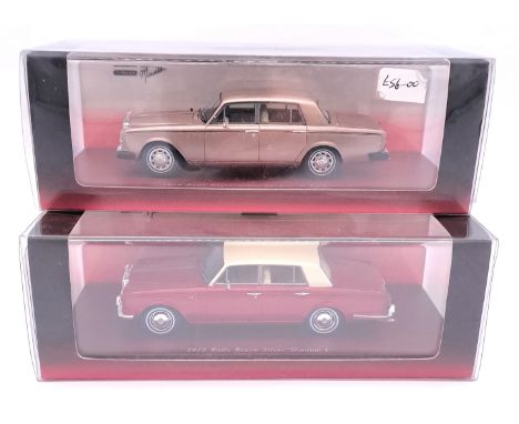 Truescale Miniatures, a boxed pair of 1:43 scale models comprising of TSM114318 1979 Rolls-Royce Silver Shadow II - Park Ward