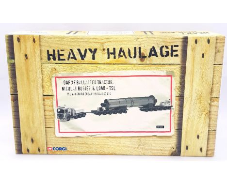 Corgi "Heavy Haulage" a boxed CC13209 DAF XF Ballasted Tractor, Nicolas Bogies &amp; Load - TSL "TSL Vanguard Heavy Haulage L