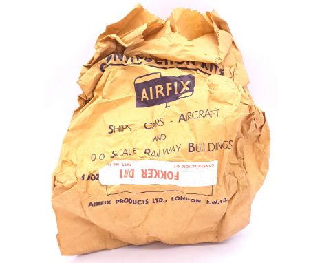 Airfix c1960&rsquo;s ORIGINAL TRADE BAG complete with Bagged (possibly Type3) &ldquo;Fokker DR1&rdquo; Kits. Each Trade Bag s