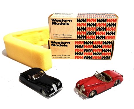 Western Models 1949 Jaguar XK120 Roadster &amp; 1951 Jaguar XK 120 Fixed Head Coupe, a boxed pair. Although unchecked for com
