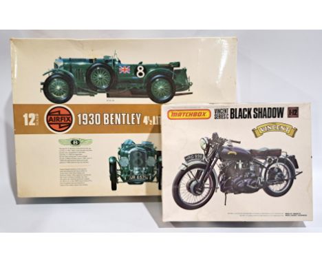 Airfix & Matchbox Model Kits, car & motorcycle, a boxed group.  Airfix 1930 Bentley & Matchbox Vincent Series C Black Shadow.