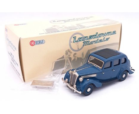 Lansdowne Models a boxed 1:43 scale LDM.42 1948 Wolseley 18/85 Series III in dark Blue with Black roof panel and Chrome trim.