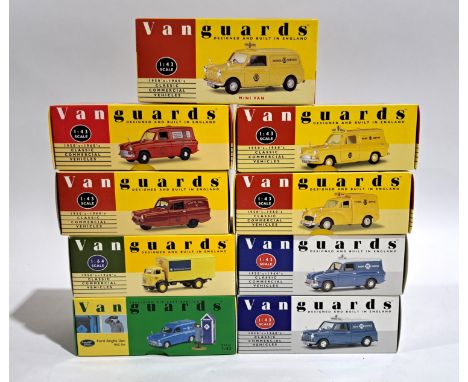 Vanguards 1:43 &amp; 1:64 scale, a boxed group. Includes Ford Anglia Van RAC Set &amp; Rail Express Parcels Karrier Boxback. 